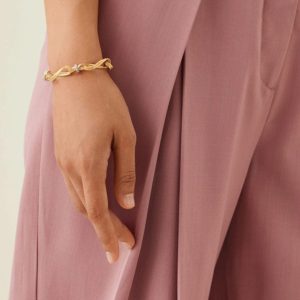 Marco Bicego Marrakech Onde 18K Yellow Gold Diamond Link Bracelet - Image 2