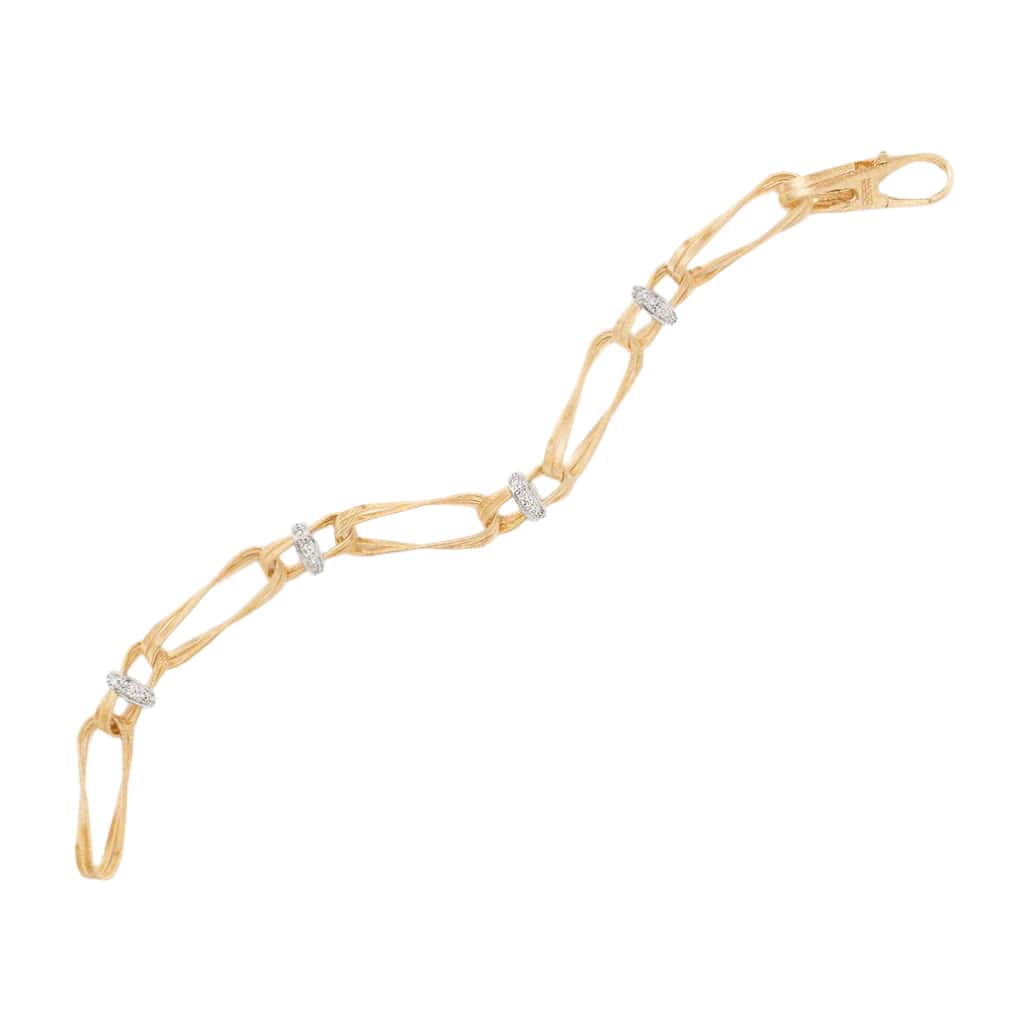 Marco Bicego Marrakech Onde 18K Yellow Gold Diamond Link Bracelet - Image 3