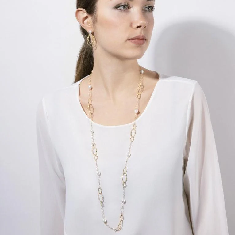 Marco Bicego Marrakech Onde 18K Yellow Gold Pearl Drop Earrings - Image 2