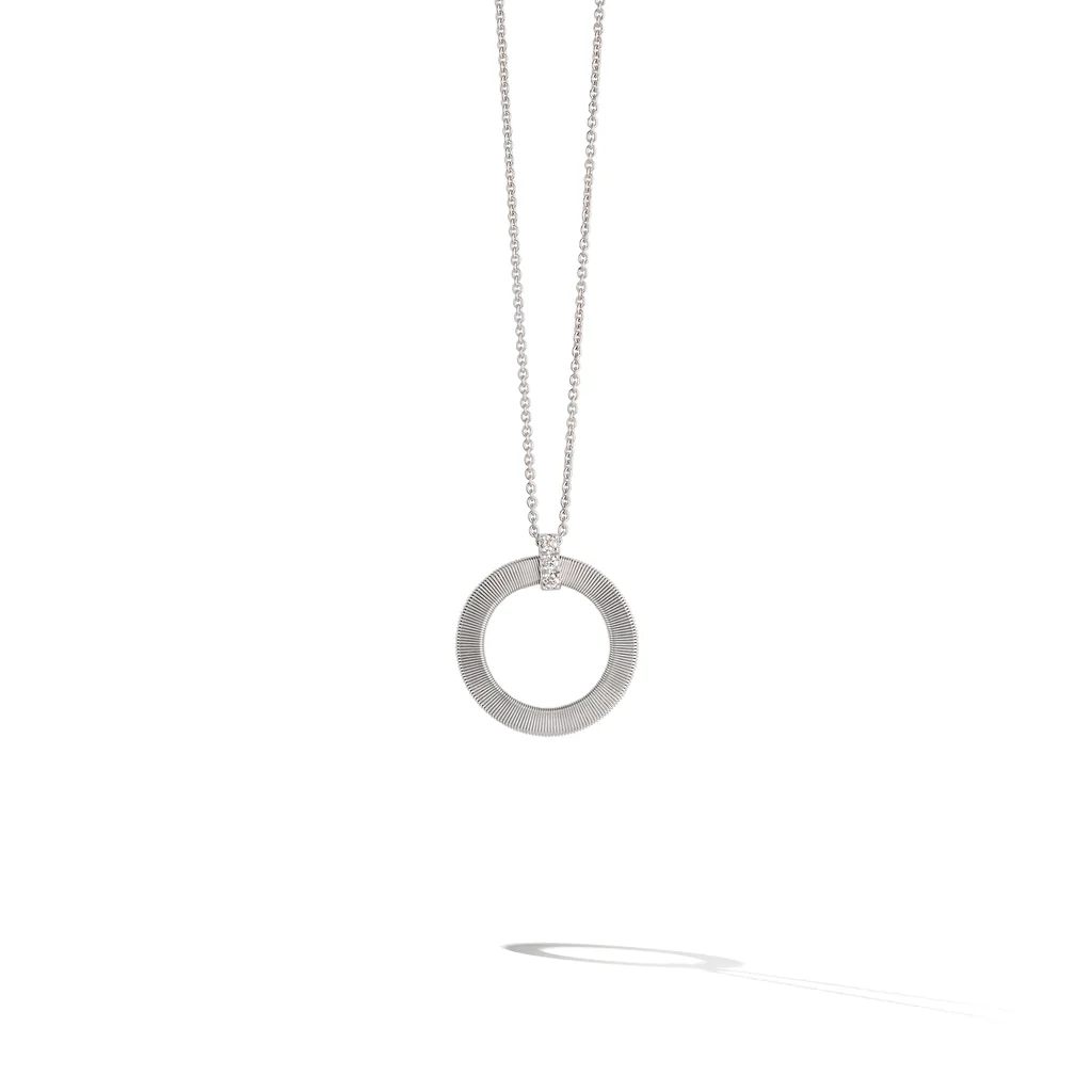 Marco Bicego Masai 18K White Gold Diamond Circle Pendant