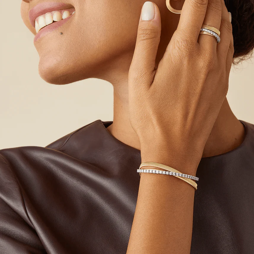 Marco Bicego Masai 18K Yellow Gold Single Row Diamond Bracelet - Image 2