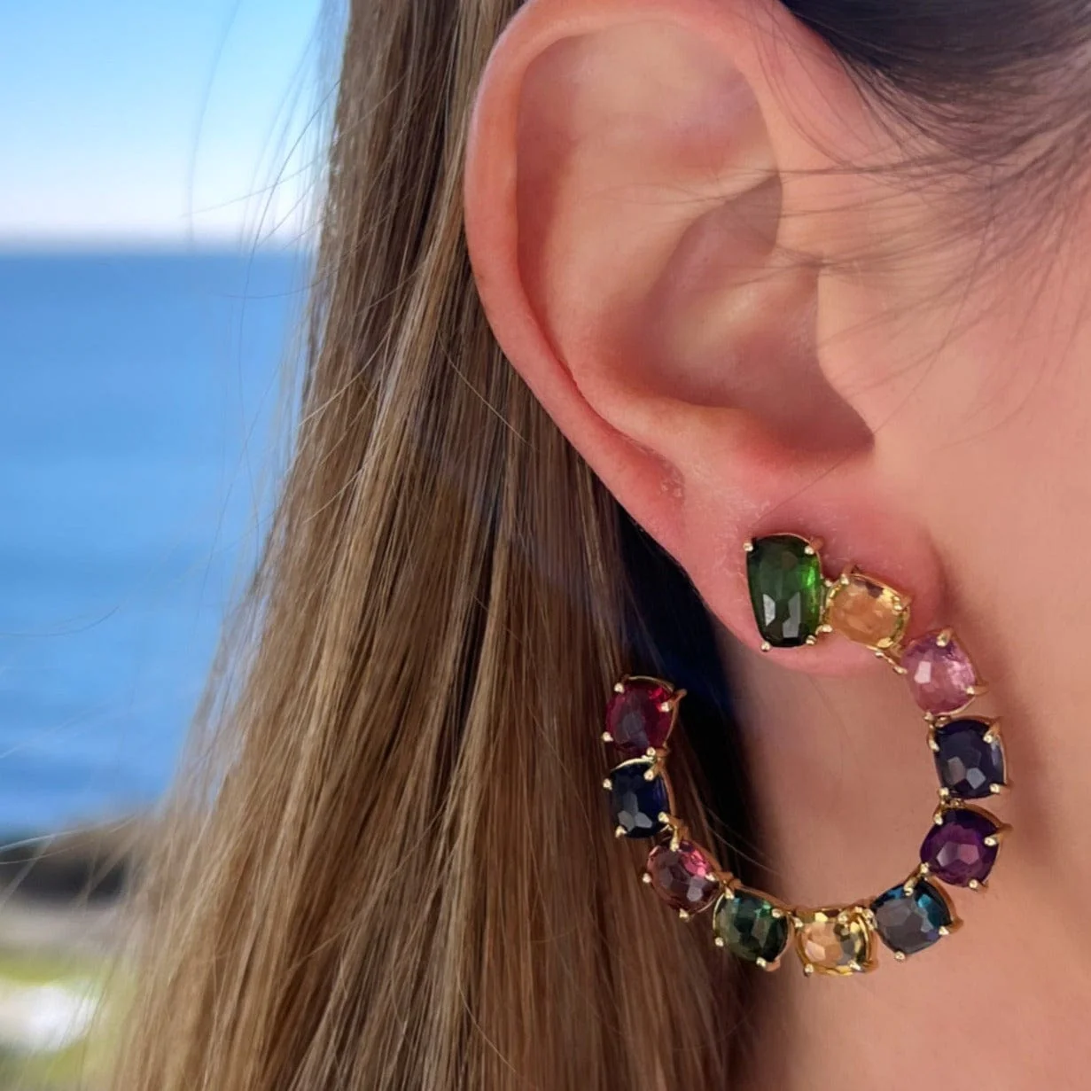 Marco Bicego Murano 18K Yellow Gold Multi Stone Earrings - Image 2