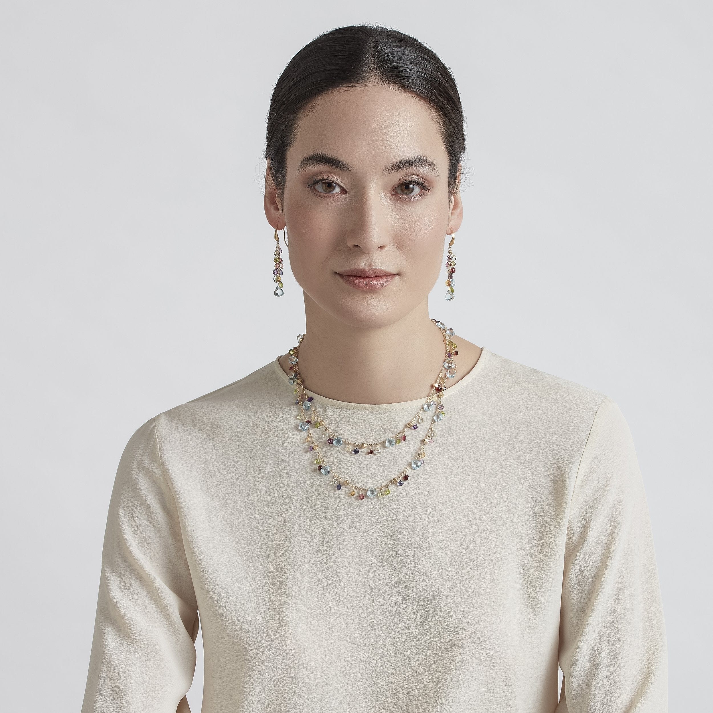 Marco Bicego Paradise 18K Yellow Gold Mix Stone Necklace - Image 3