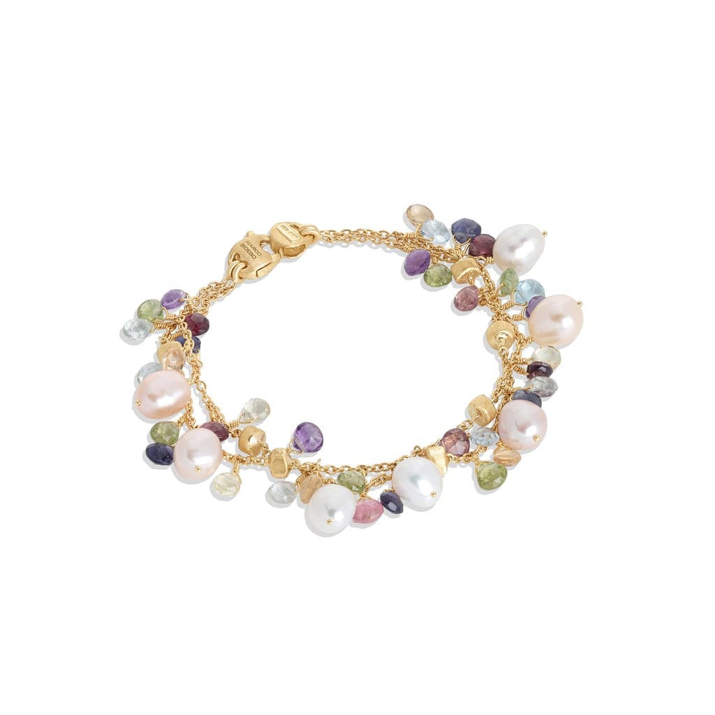 Marco Bicego Paradise 18K Yellow Gold Pearl and Mix Stone Bracelet