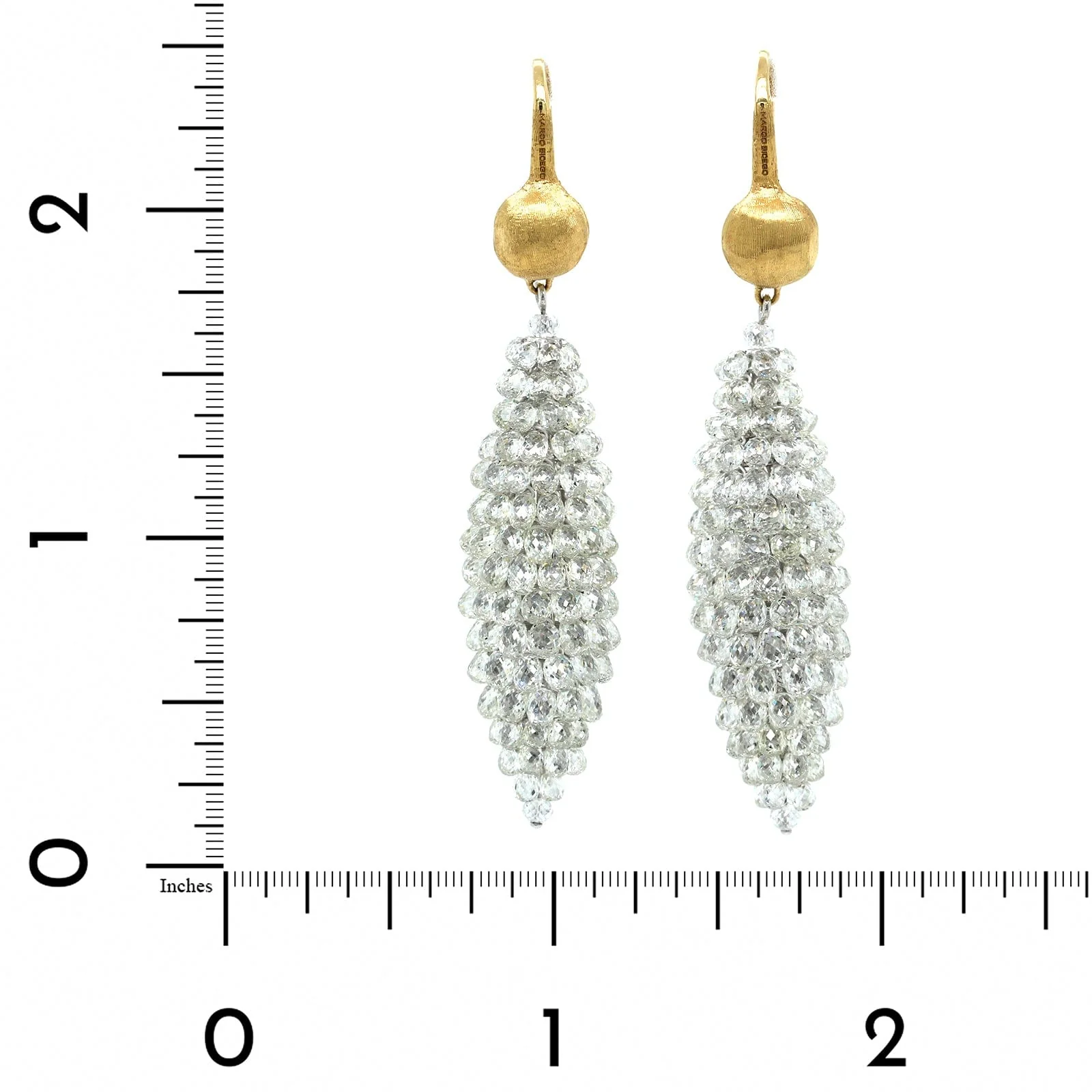 Marco Bicego Pezzi Unici 18K Yellow Gold Diamond Briolette Drop Earrings - Image 2