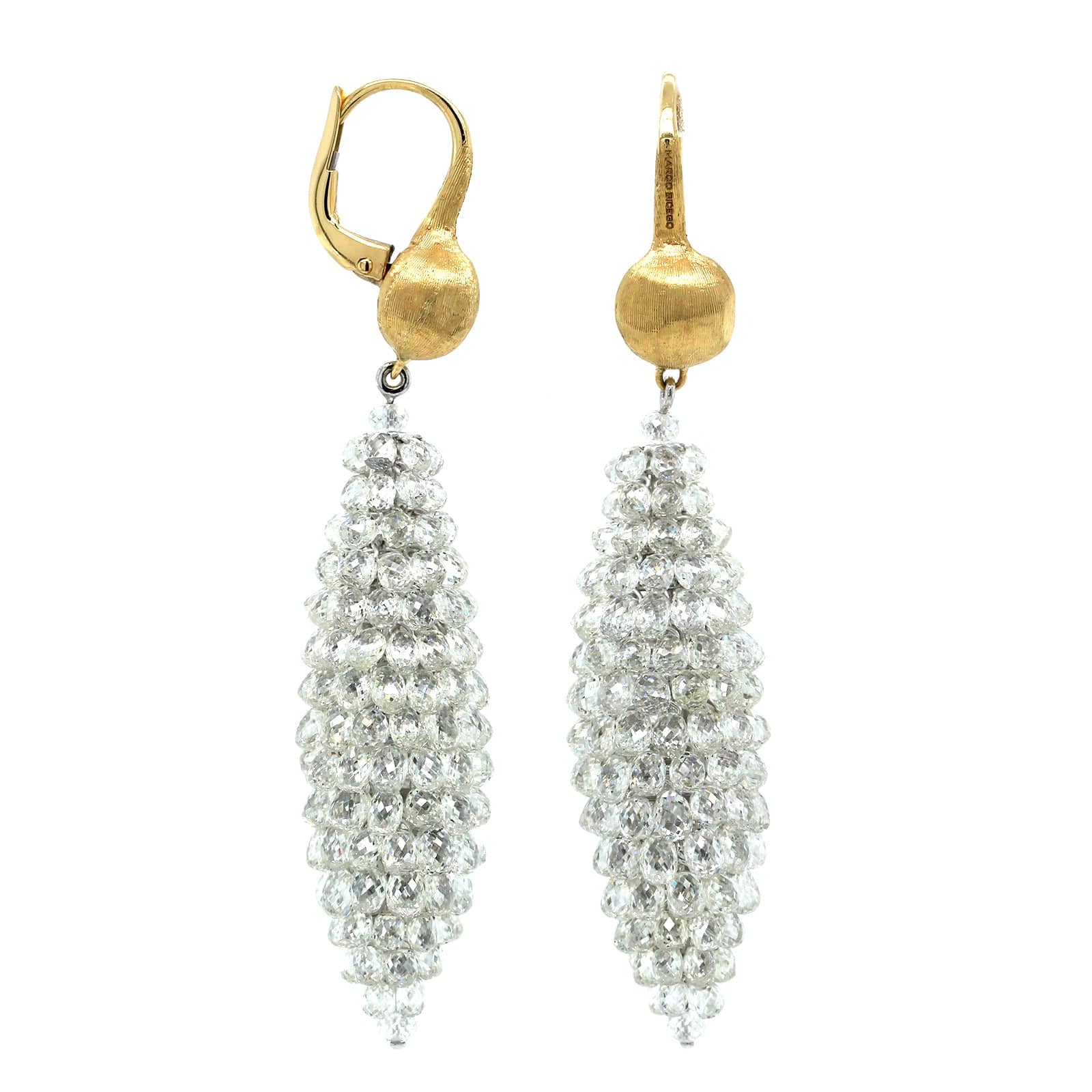Marco Bicego Pezzi Unici 18K Yellow Gold Diamond Briolette Drop Earrings - Image 3