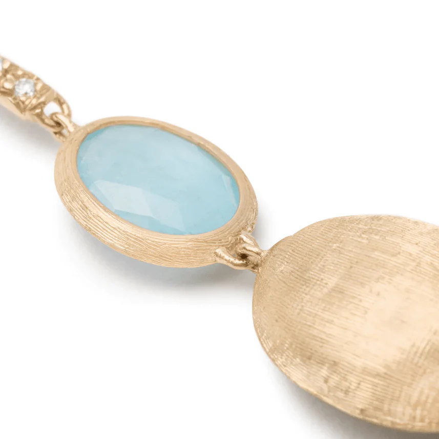 Marco Bicego Siviglia 18K Yellow Gold Aquamarine Drop Earrings - Image 2