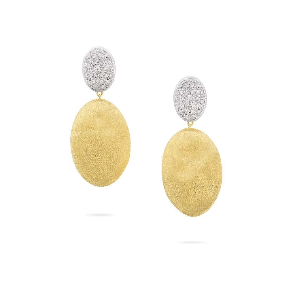 Marco Bicego Siviglia 18K Yellow Gold Pave Diamond Drop Earrings