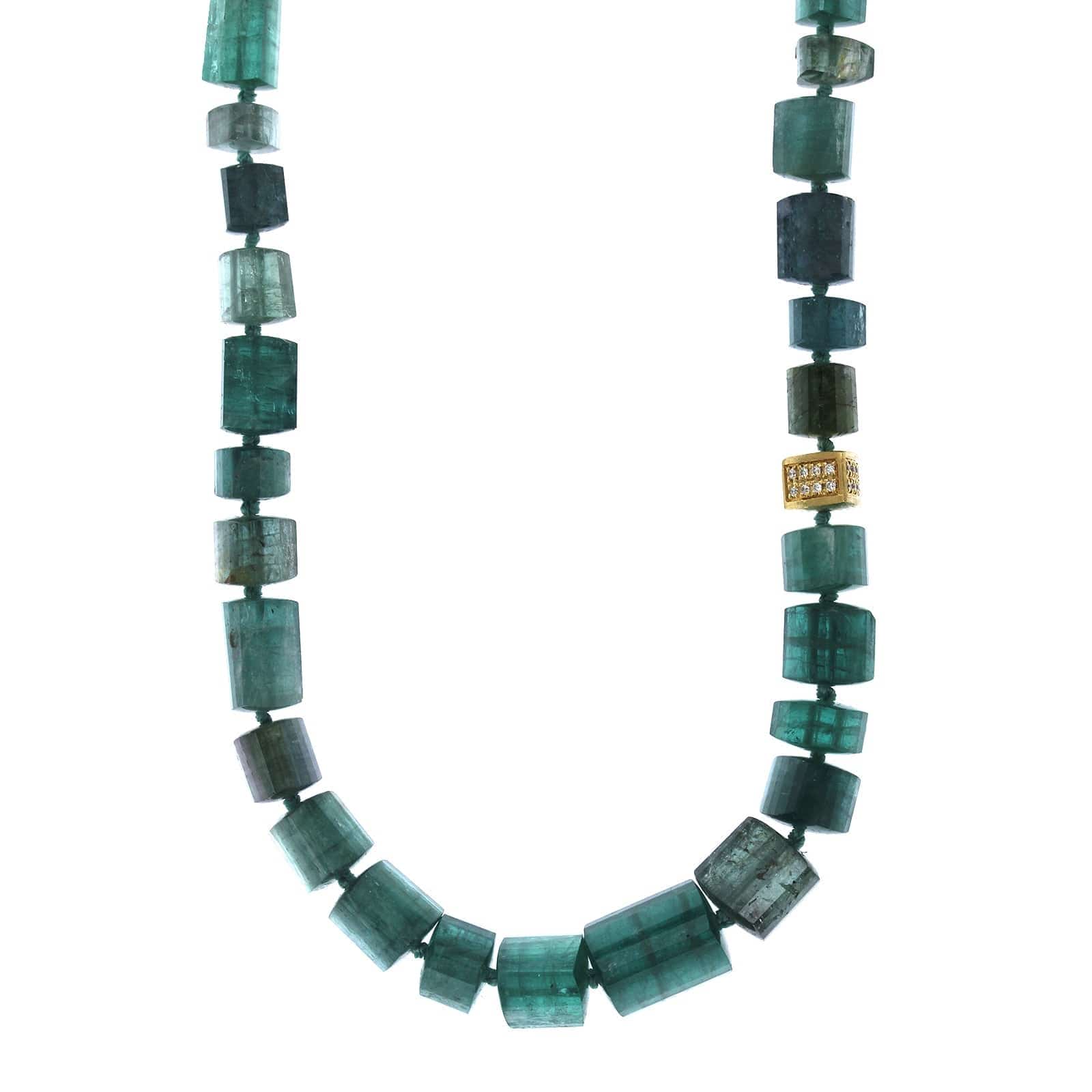 Marco Bicego Unico 18K Yellow Gold Green Tourmaline Bead Necklace