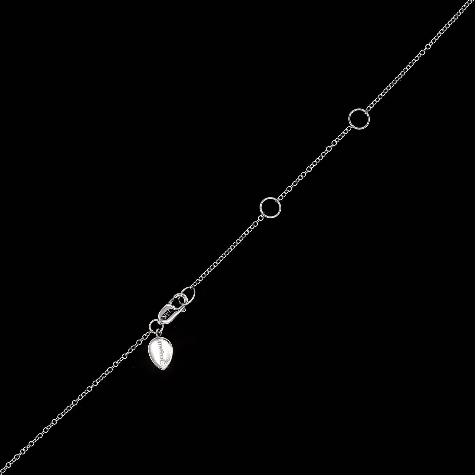 Meira T. 14K White Gold Estate Diamond Bezel Necklace - Image 3
