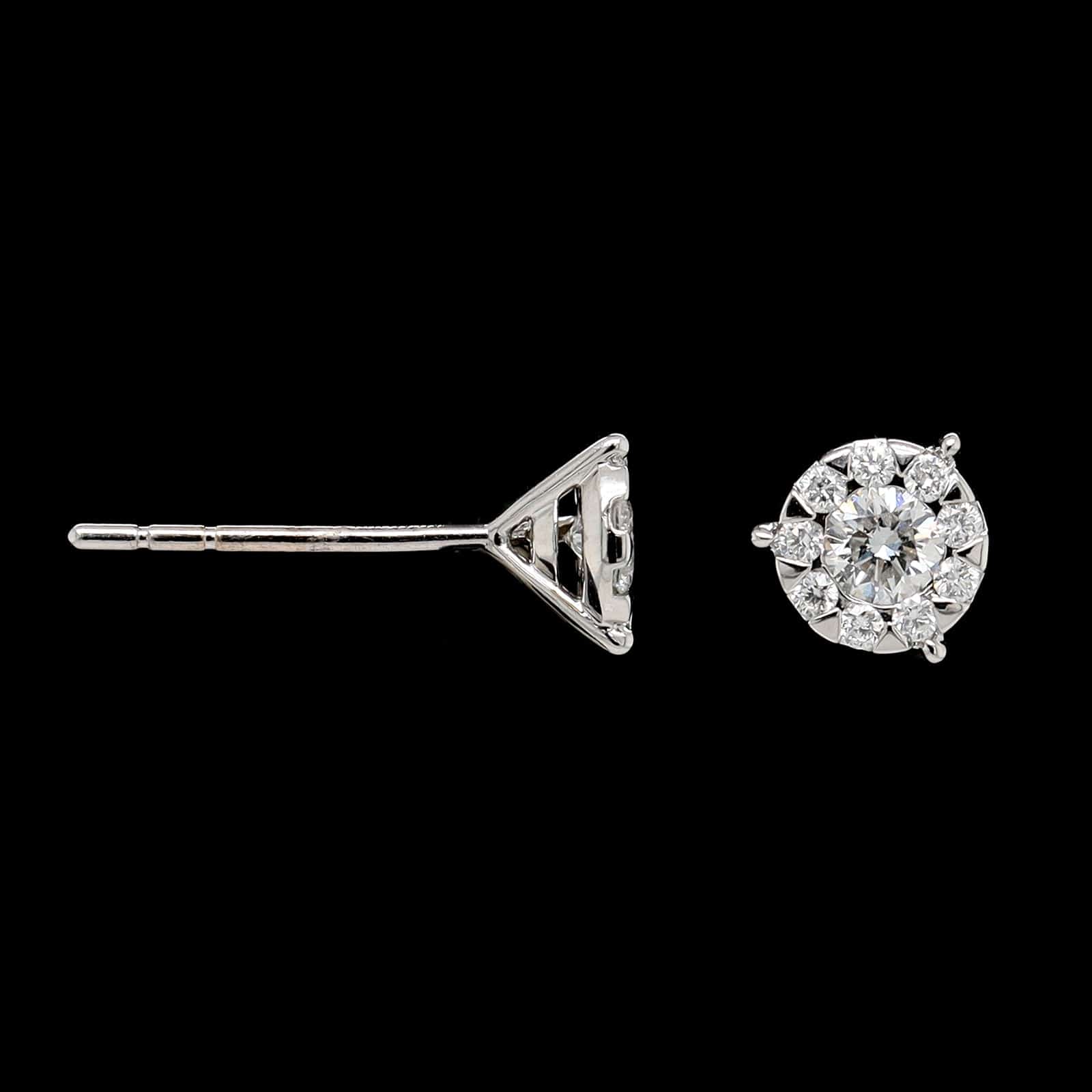 Memoire 18K White Gold Estate Bouquet Earrings