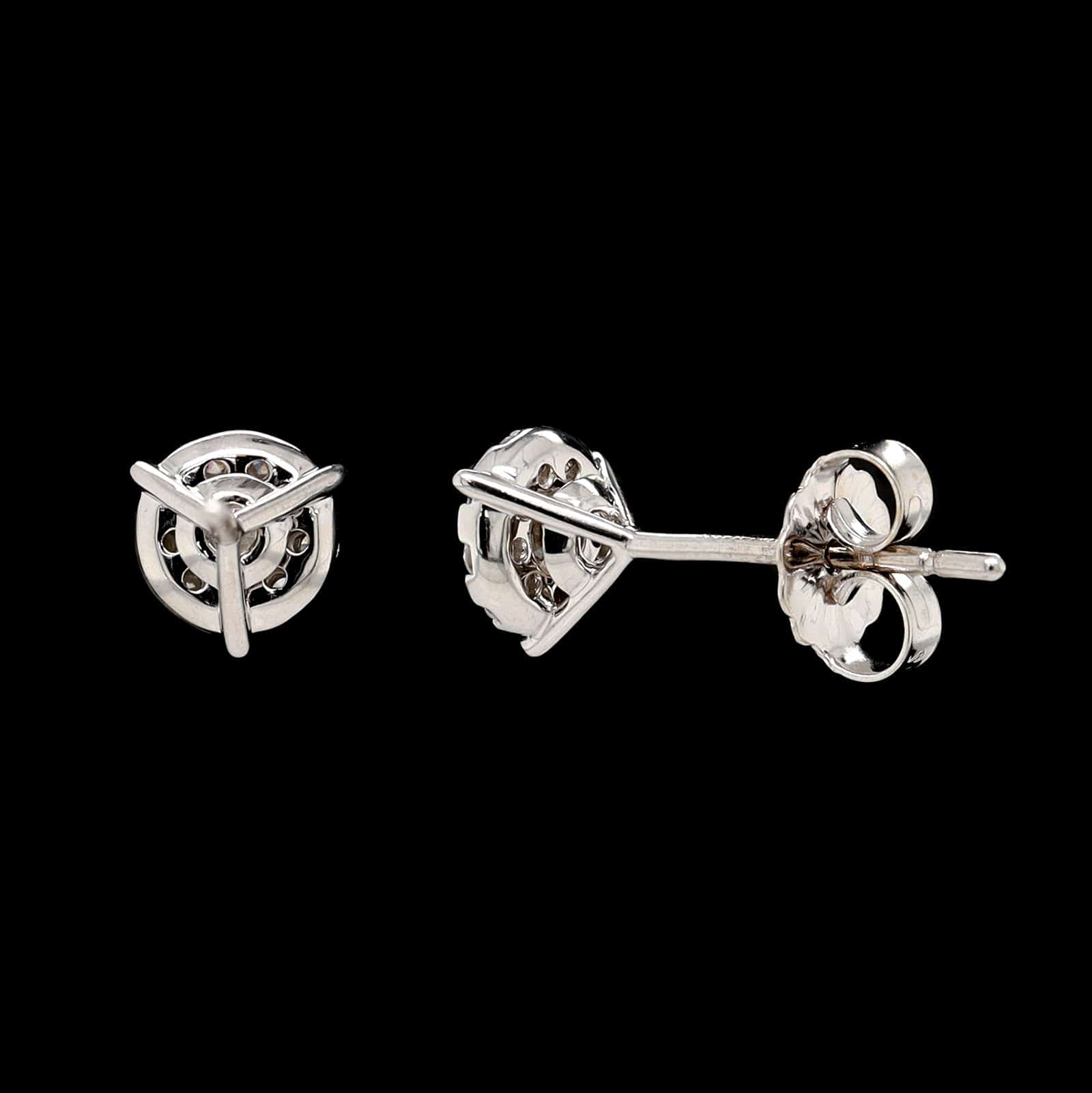Memoire 18K White Gold Estate Bouquet Earrings - Image 2