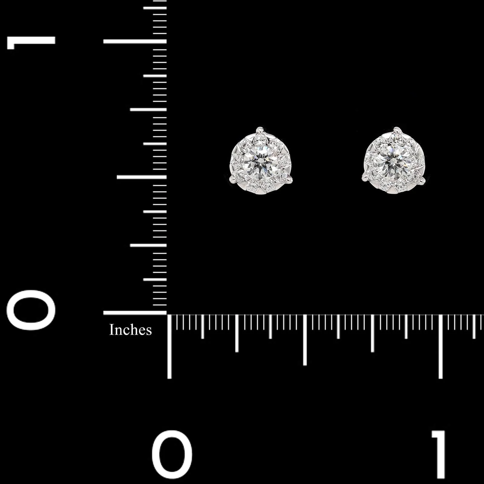 Memoire 18K White Gold Estate Diamond Bouquet Earrings - Image 2