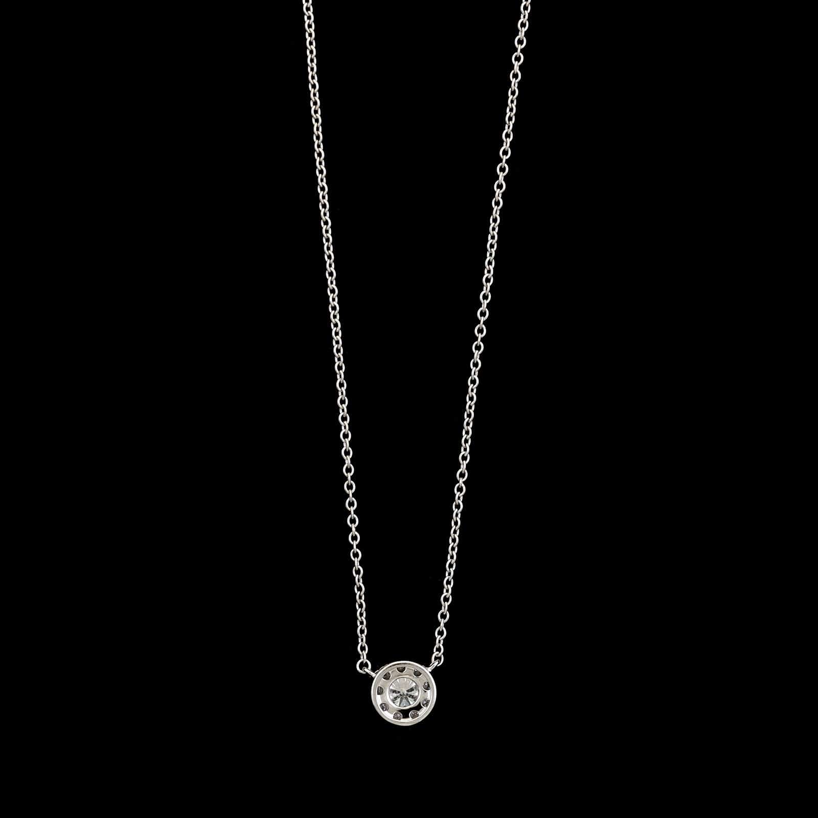 Memoire 18K White Gold Estate Diamond Bouquet Pendant Necklace - Image 2