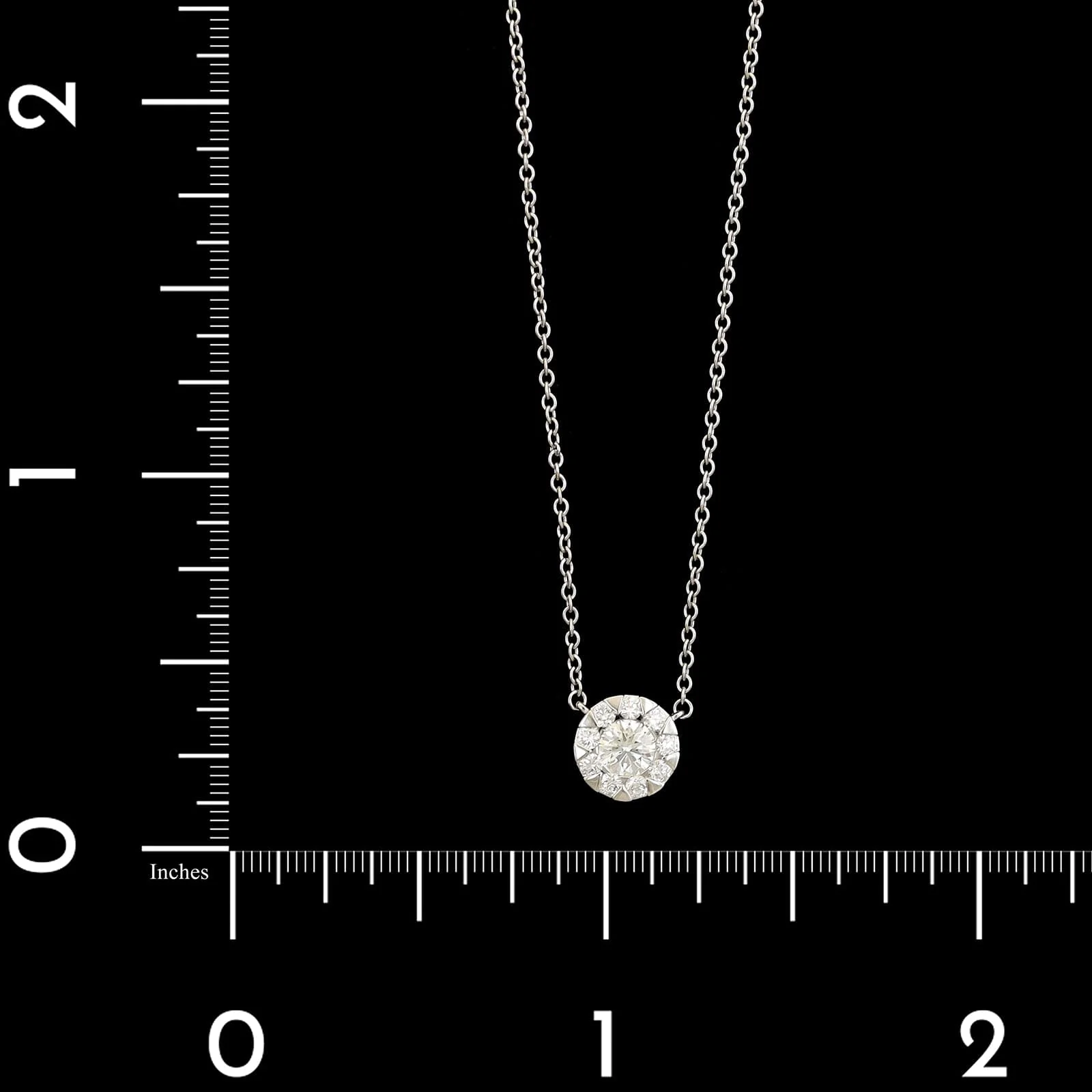 Memoire 18K White Gold Estate Diamond Bouquet Pendant Necklace - Image 4