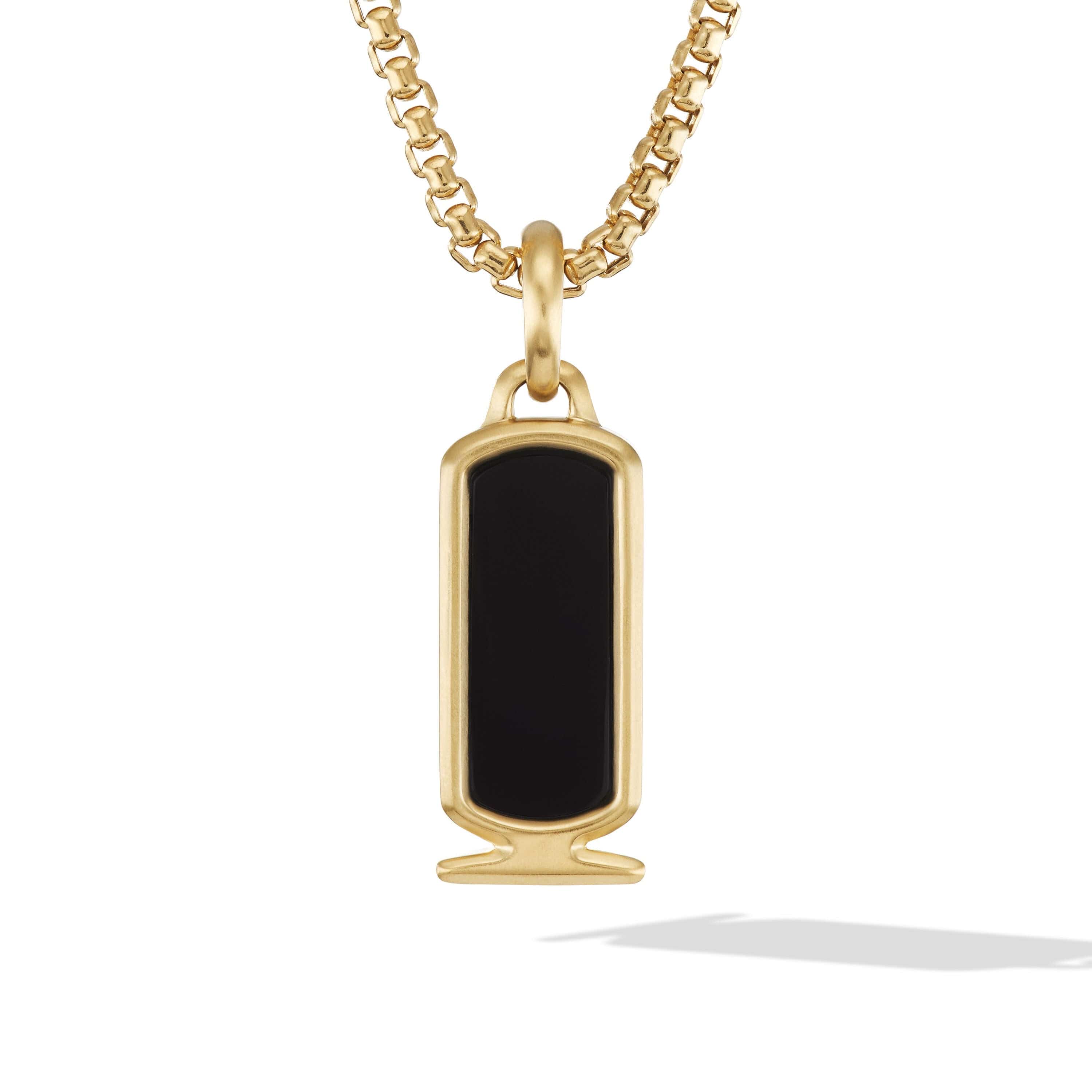 Cairo Cartouche Amulet in 18K Yellow Gold with Black Onyx - Image 2