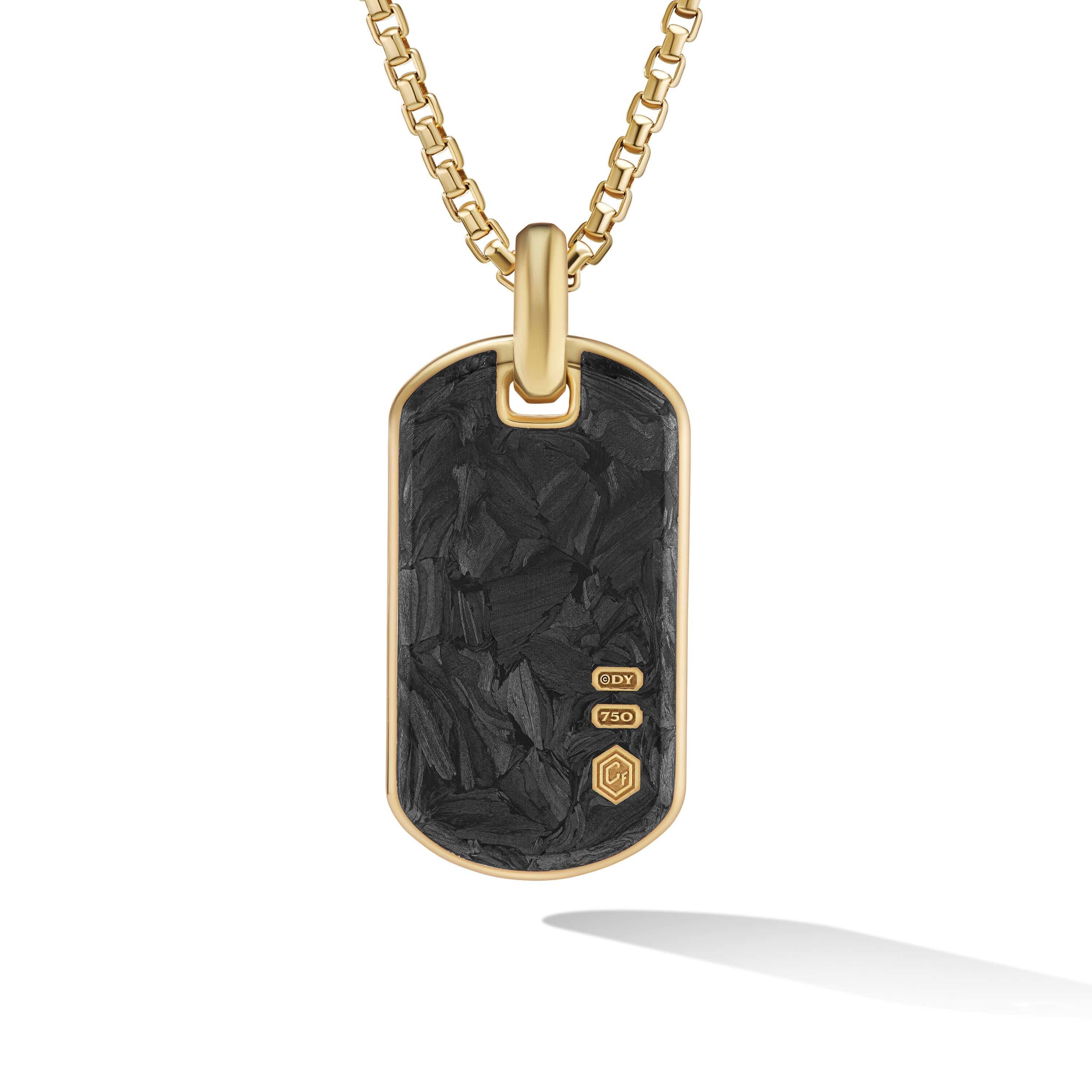 Forged Carbon Tag in 18K Yellow Gold - Image 2