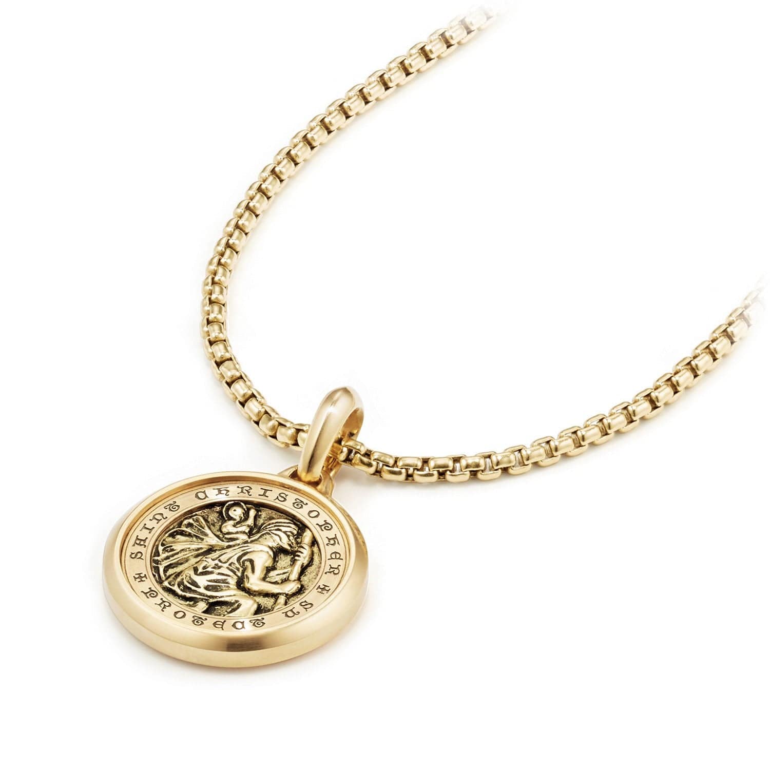 St. Christopher Amulet in 18K Yellow Gold, 34.5mm - Image 3