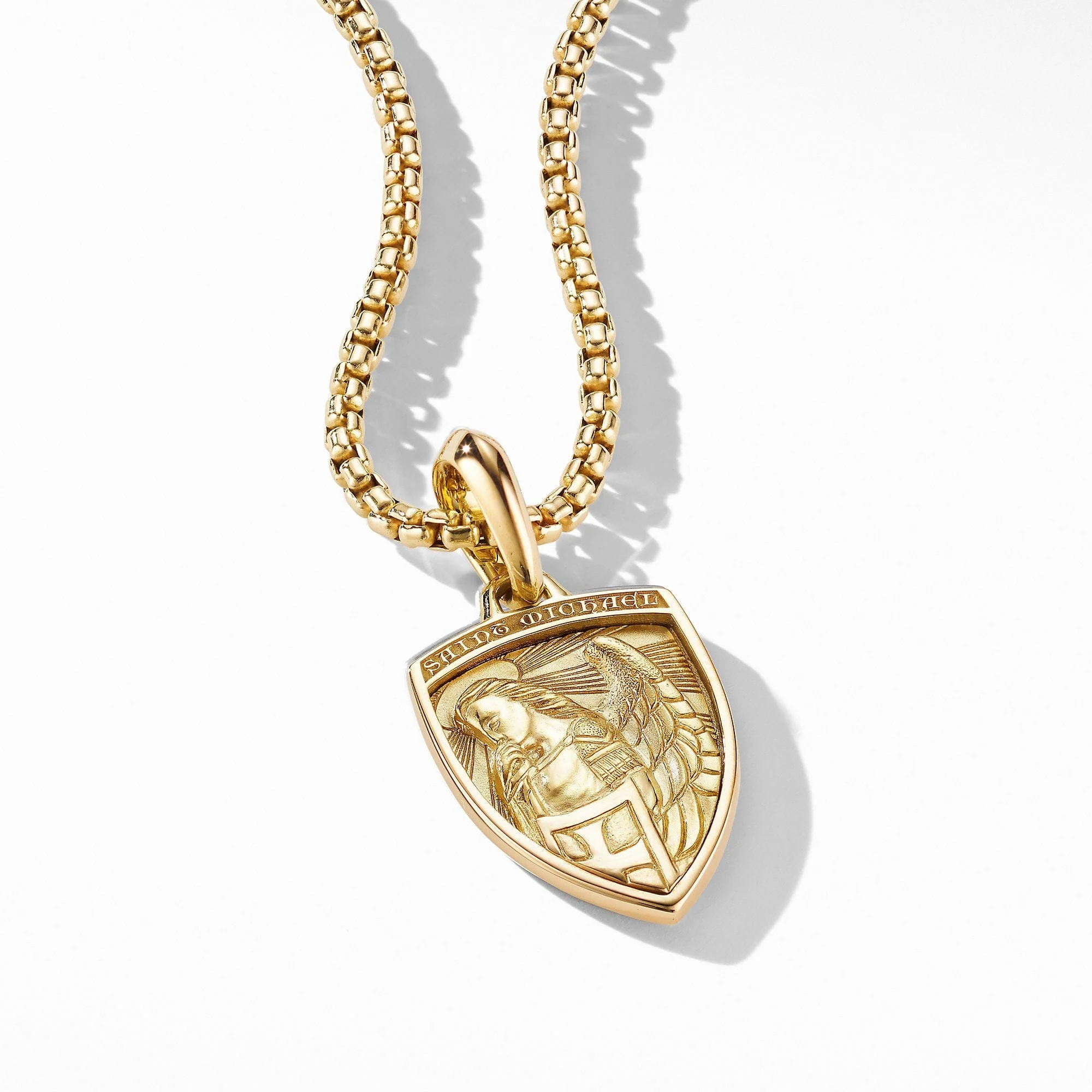 St. Michael Amulet in 18K Yellow Gold, 26mm - Image 3