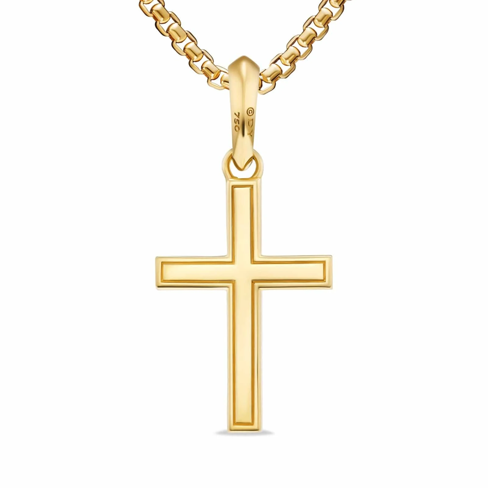 Cross Pendant 18K Yellow Gold, 24mm - Image 3