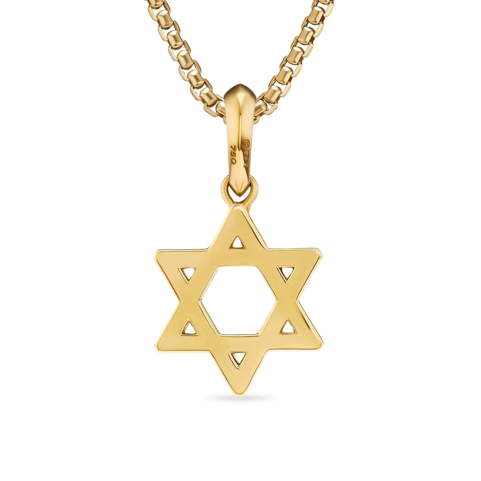 Star of David Pendant 18K Yellow Gold, 19mm - Image 3