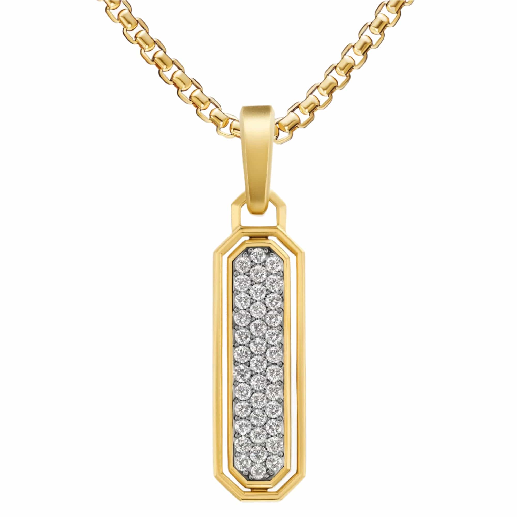 Streamline® Inlay Amulet 18K Yellow Gold with Black Onyx and Diamonds, 30.7mm - Image 2