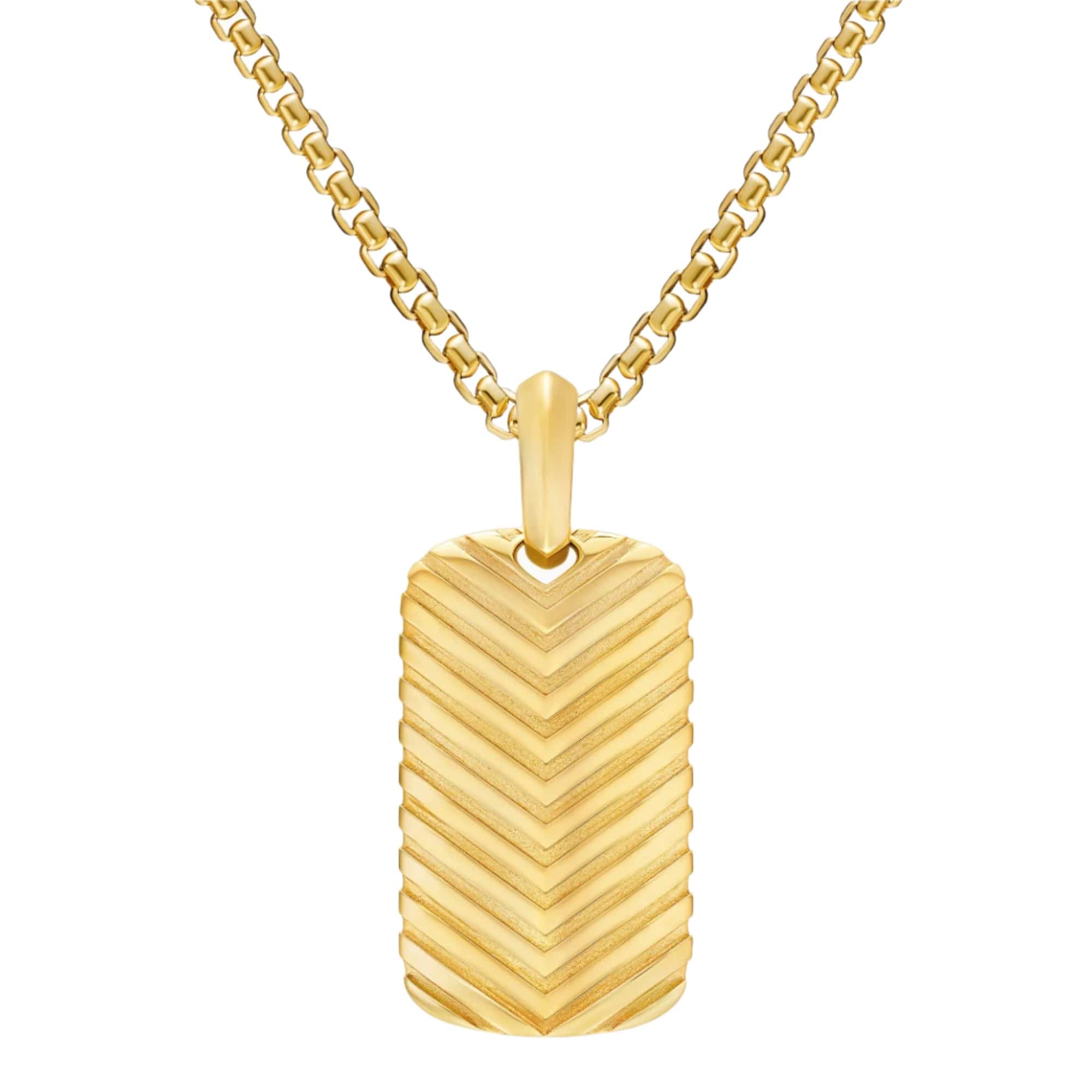 Chevron Tag 18K Yellow Gold, 27mm - Image 2