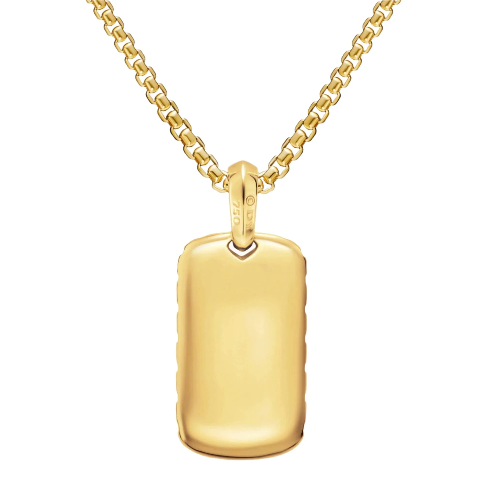 Chevron Tag 18K Yellow Gold, 27mm - Image 4