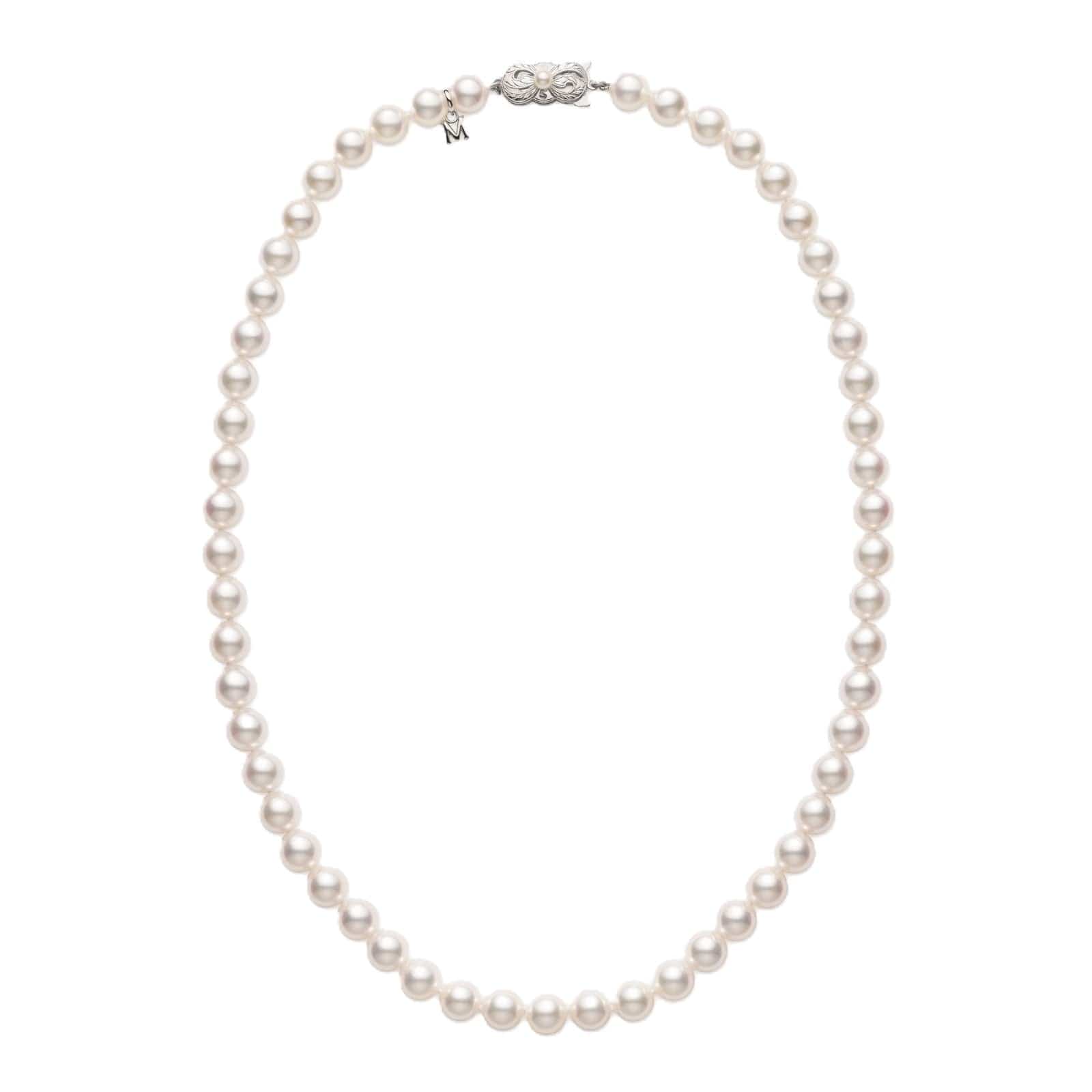 Mikimoto 18K White Gold Akoya Pearl Strand Necklace