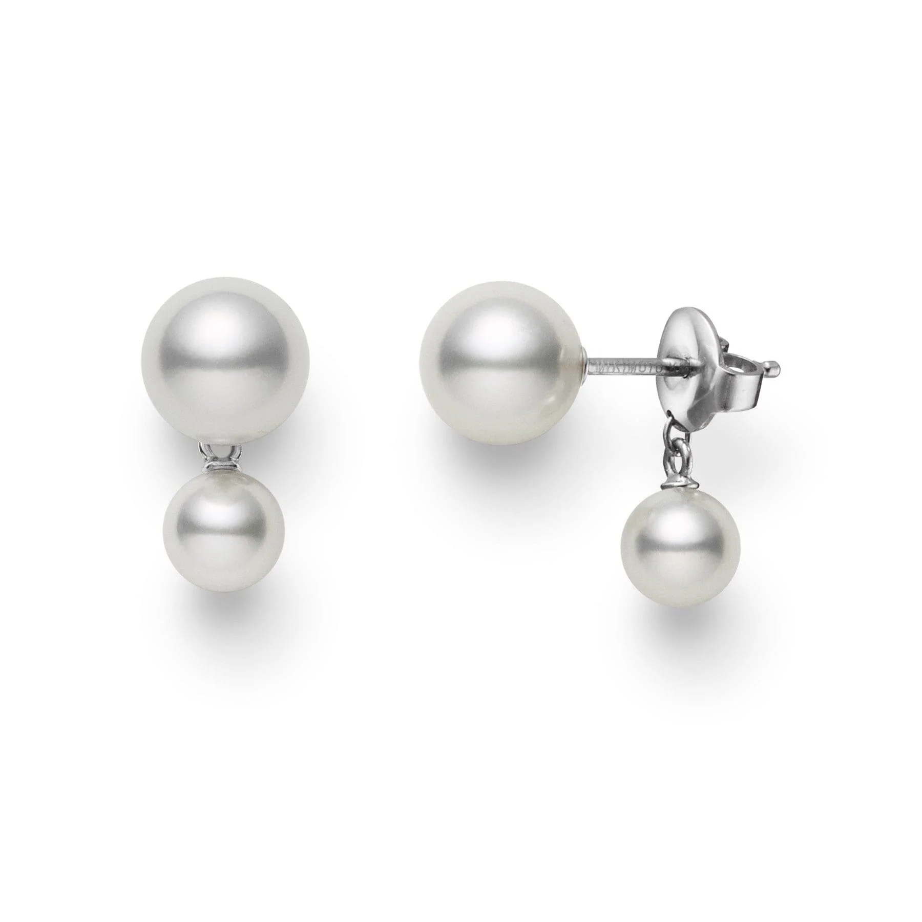 Mikimoto 18K White Gold Akoya Pearl Stud Earrings