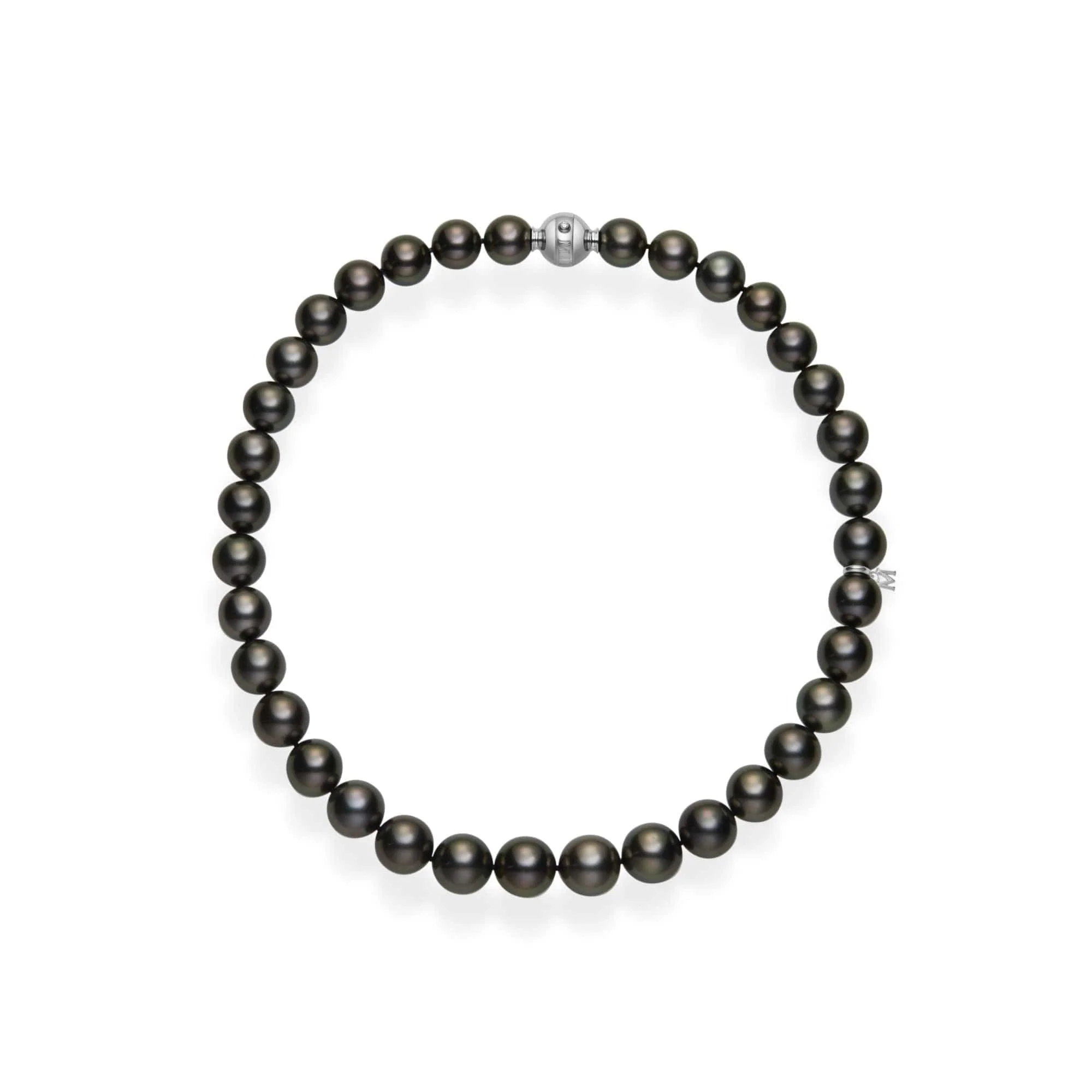 Mikimoto 18K White Gold and Black South Sea Pearl 16" Necklace