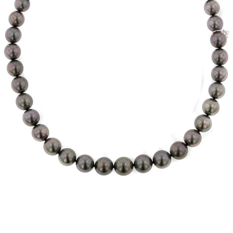 Mikimoto 18K White Gold Black South Sea Pearl Necklace