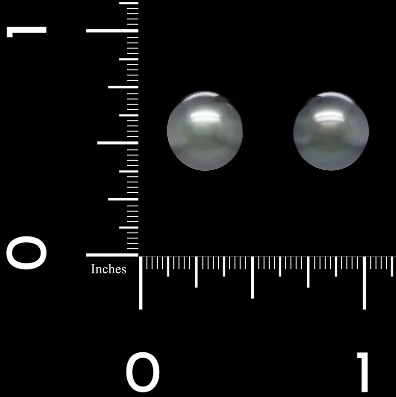 Mikimoto 18K White Gold Estate Black South Sea Cultured Pearl Stud Earrings - Image 2