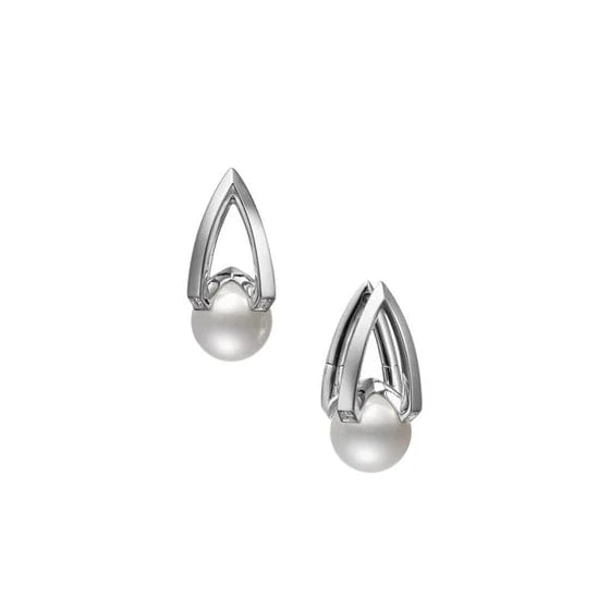 Mikimoto 18K White Gold M Collection Akoya Cultured Pearl Earrings