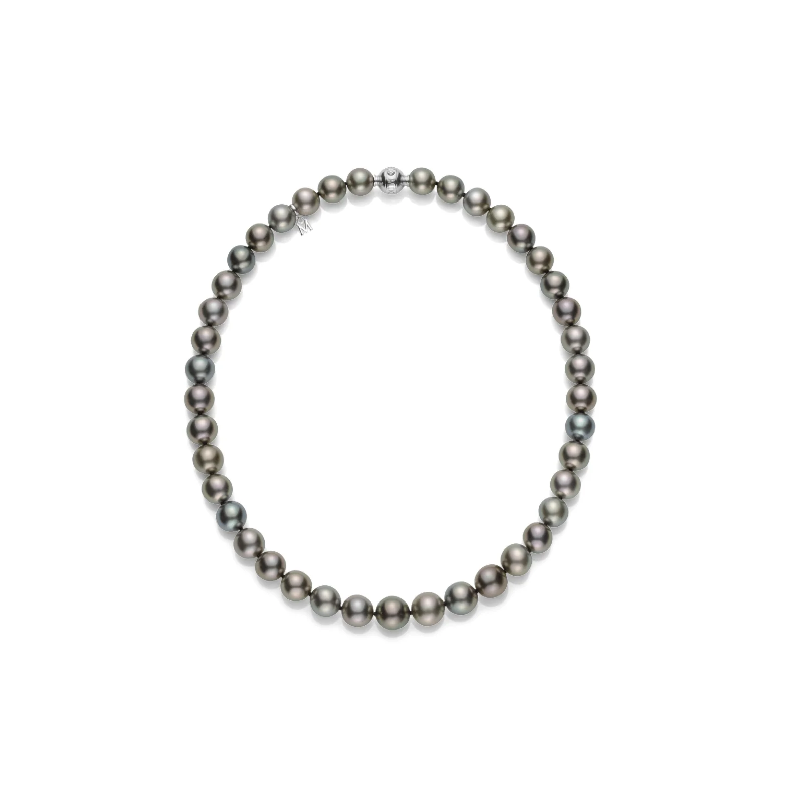 Mikimoto 18K White Gold Multi Tone Black South Sea Pearl Necklace