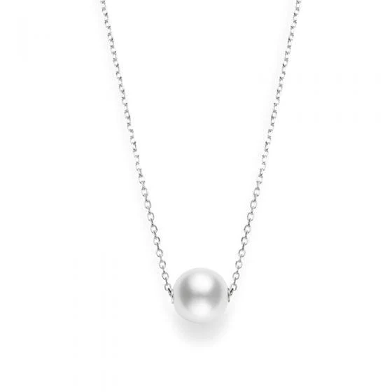 Mikimoto 18K White Gold Pearl Station Necklace