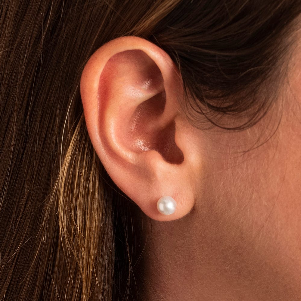 Mikimoto 18K White Gold Pearl Stud Earrings - Image 2