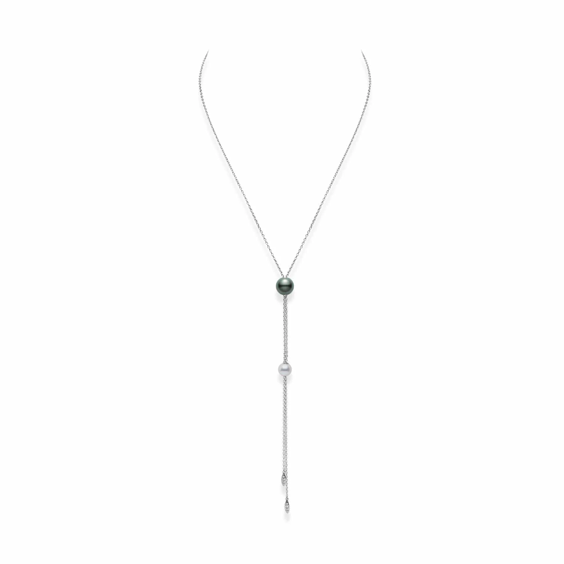 Mikimoto 18K White Gold Pearls in Motion Multi-Pearl Pendant