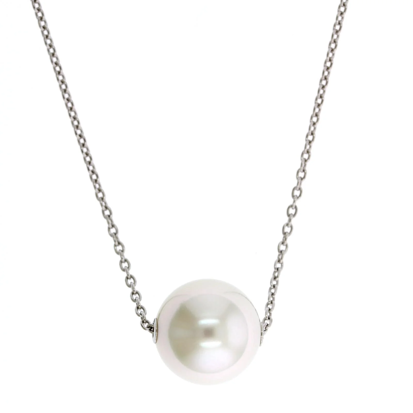 Mikimoto 18K White Gold White South Sea Pearl Pendant Necklace