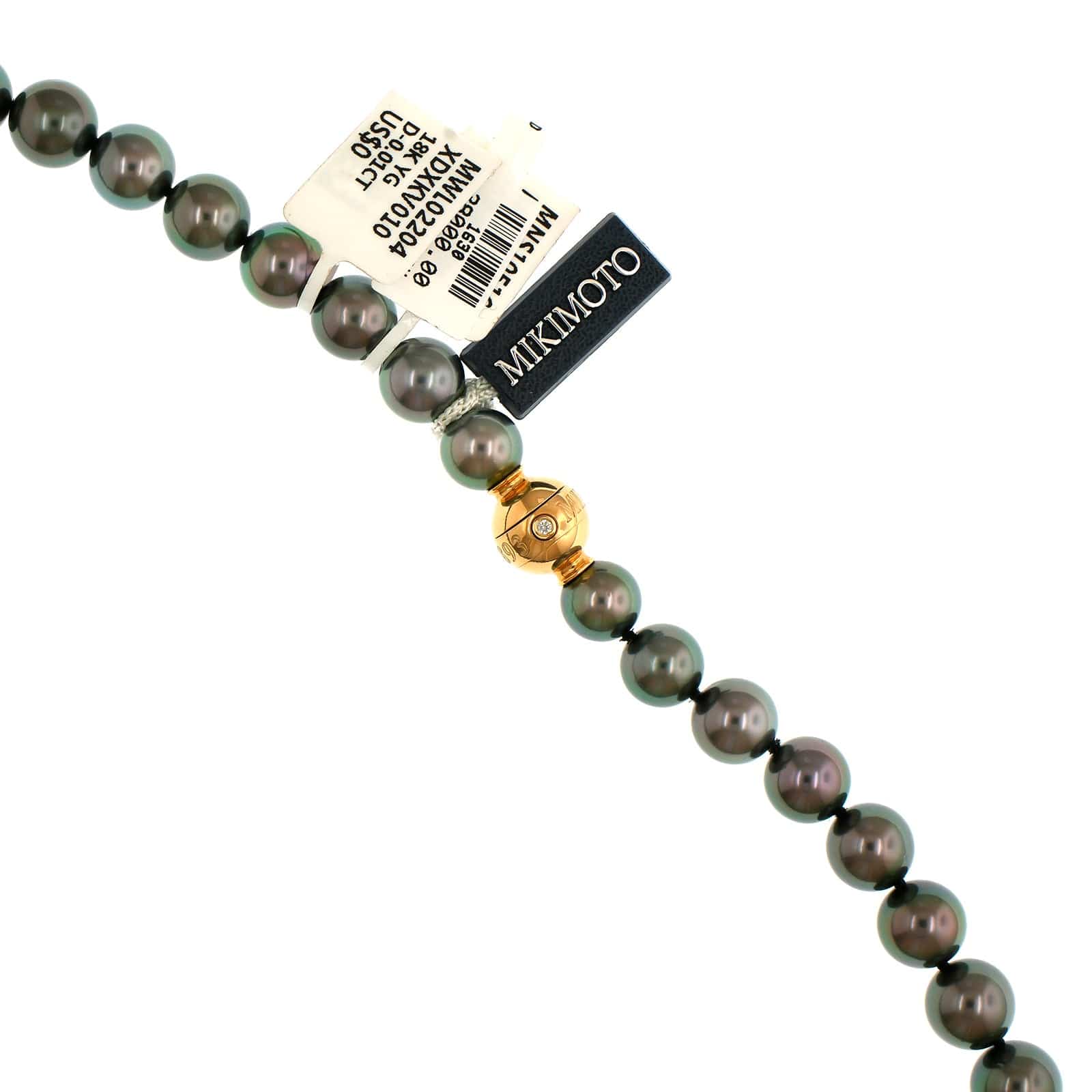 Mikimoto 18K Yellow Gold and Black South Sea Pearl 16" Necklace - Image 2