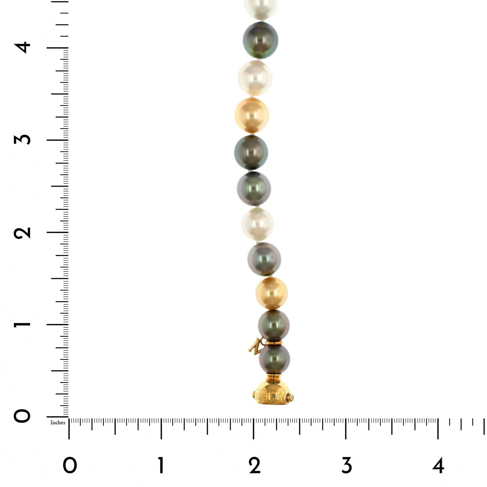 Mikimoto 18K Yellow Gold Multi South Sea Pearl Bracelet - Image 3
