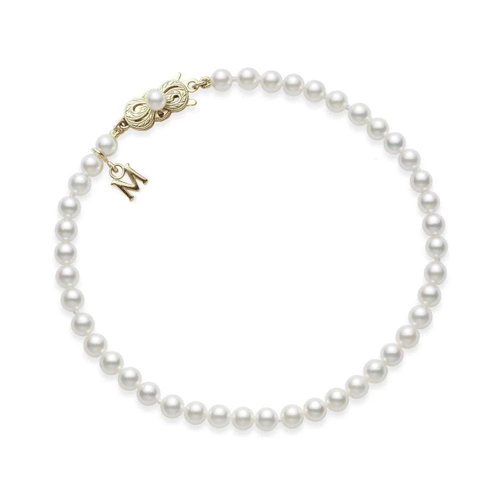 Mikimoto 18K Yellow Gold Pearl Bracelet