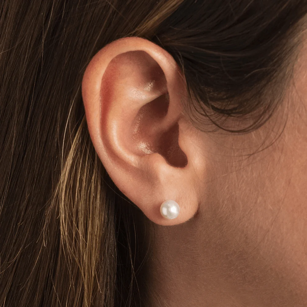 Mikimoto 18K Yellow Gold Pearl Stud Earrings - Image 2