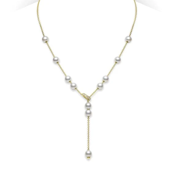 Mikimoto 18K Yellow Gold Pearls in Motion Akoya Cultured Pearl Necklace