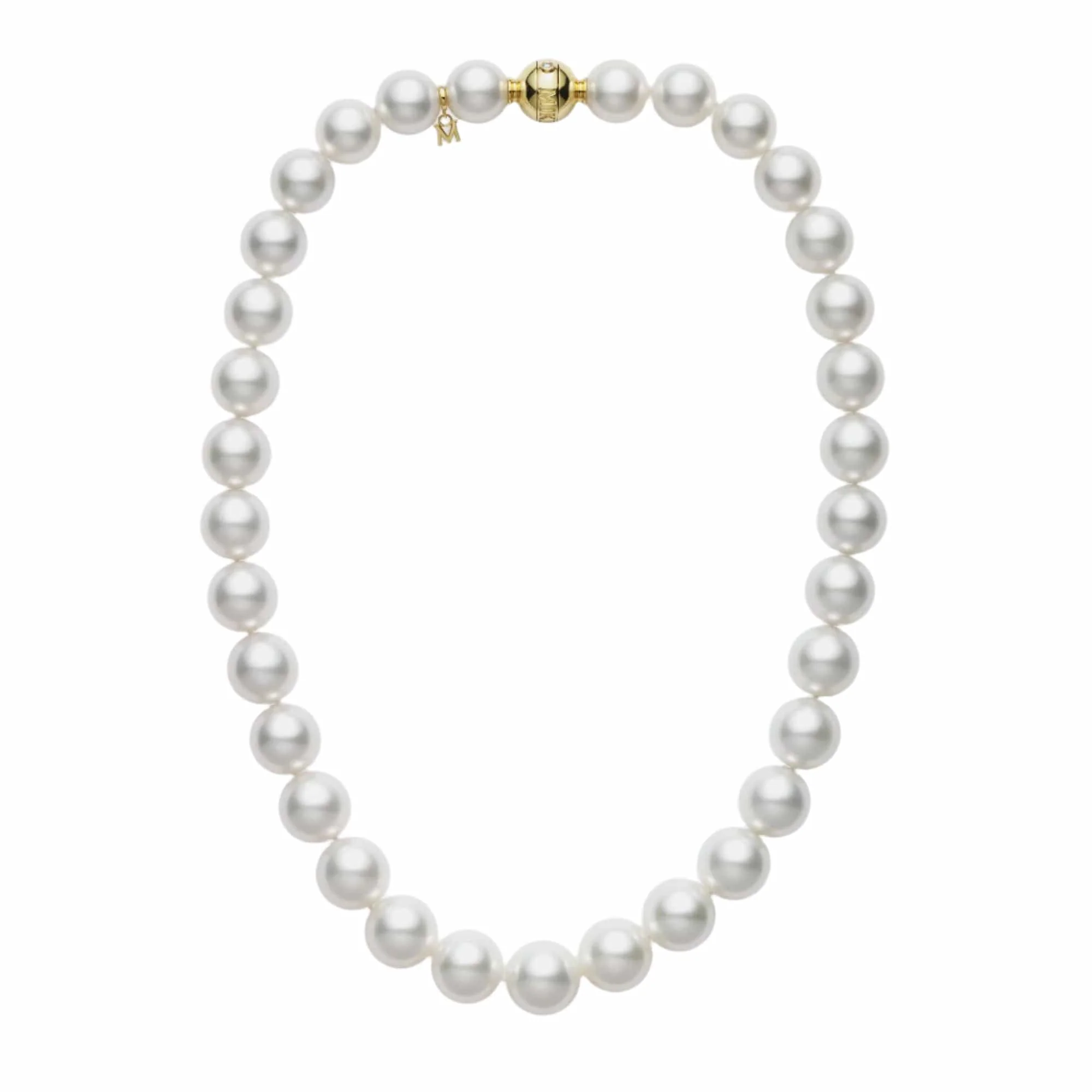 Mikimoto 18K Yellow Gold White South Sea Pearl 16" Necklace