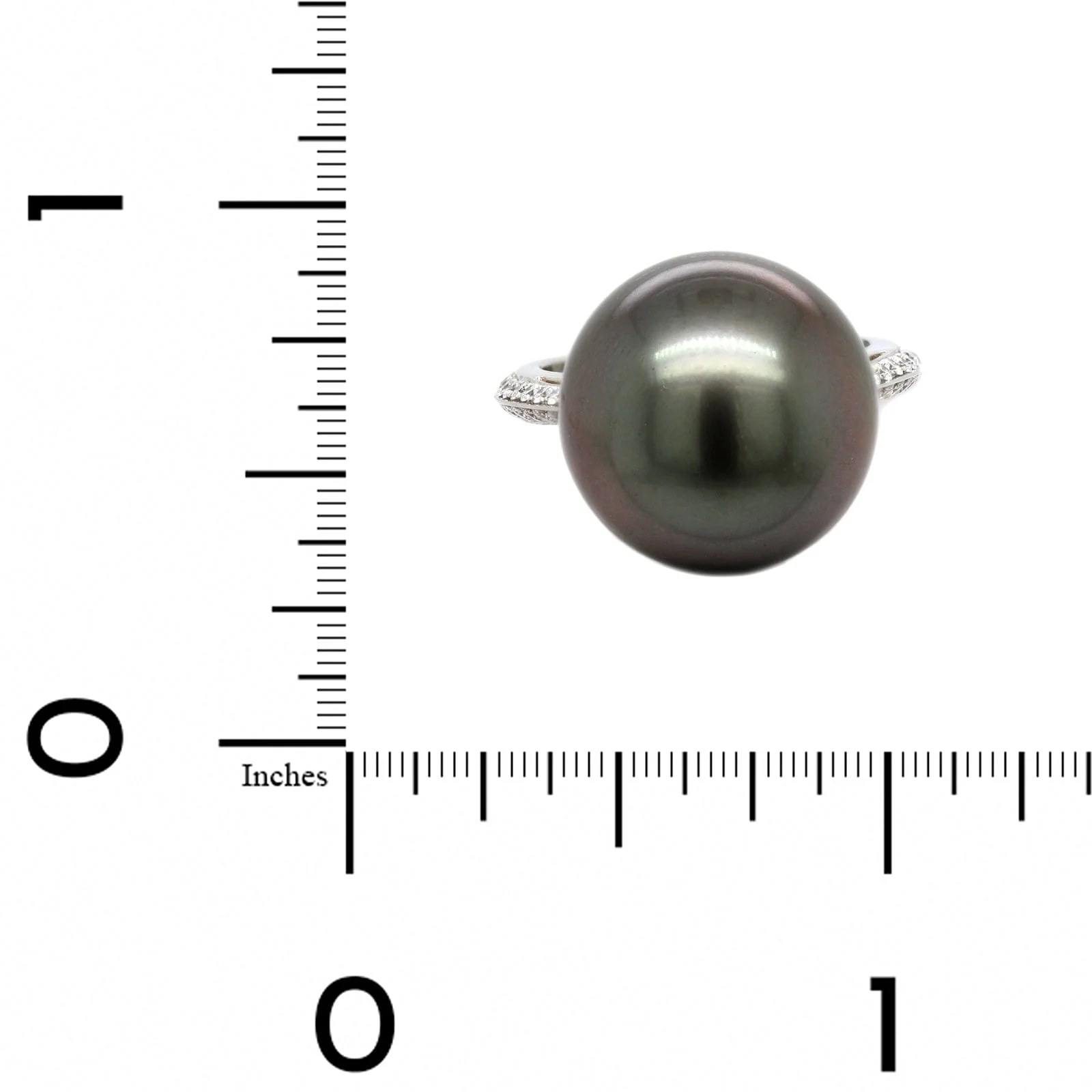 Mikimoto Platinum Black South Sea Pearl And Diamond Ring - Image 4