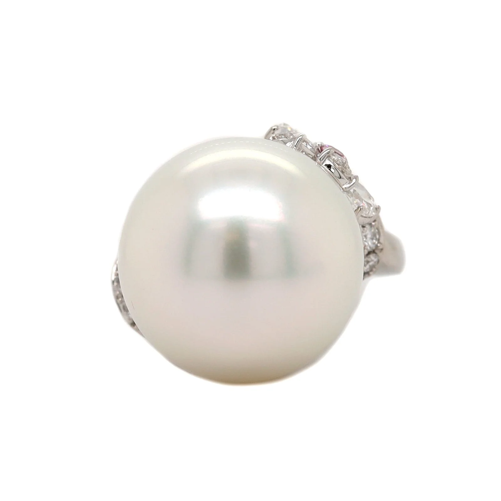 Mikimoto Platinum White South Sea Pearl and Diamond Ring - Image 6