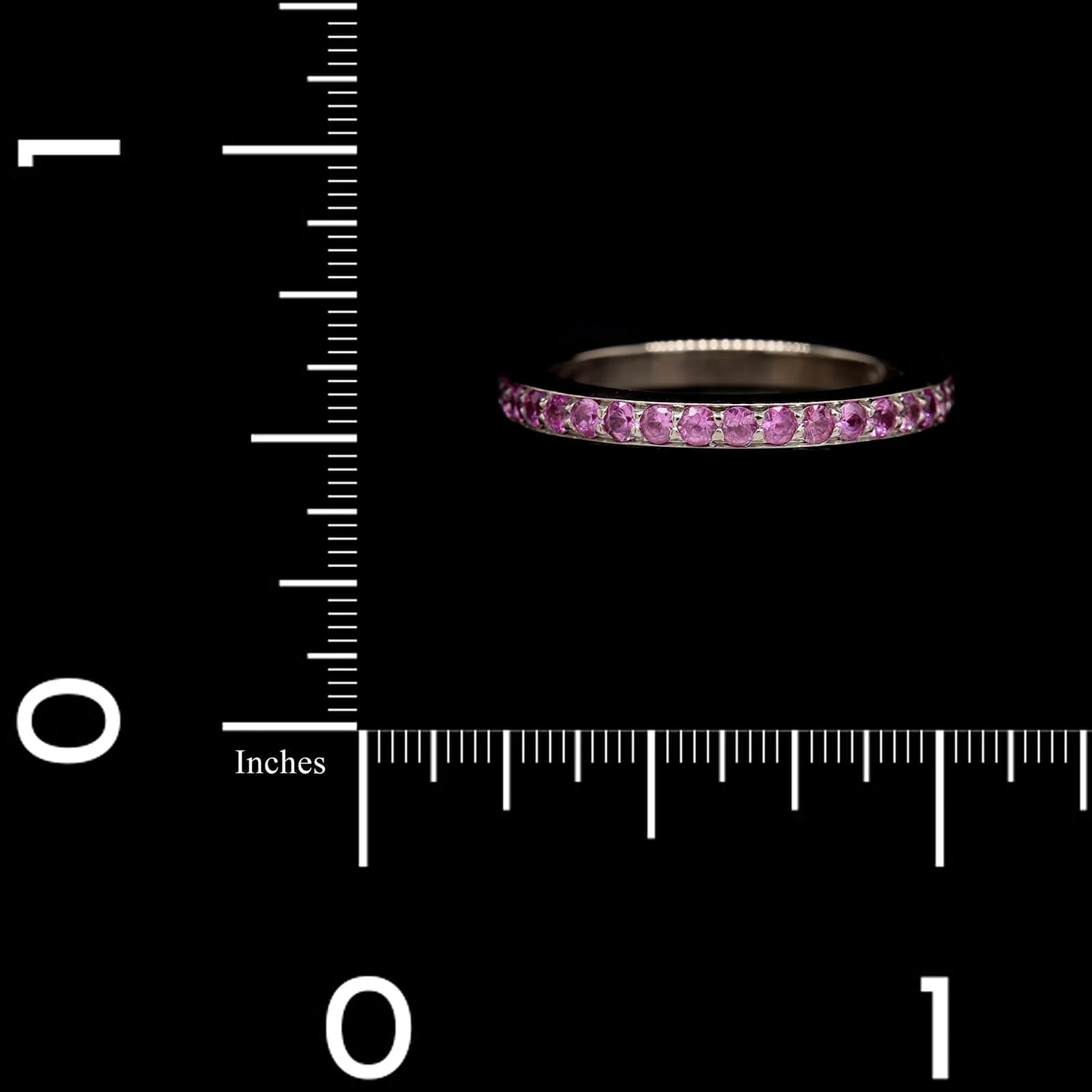 Movado 18K White Gold Estate Pink Sapphire Eternity Band - Image 4