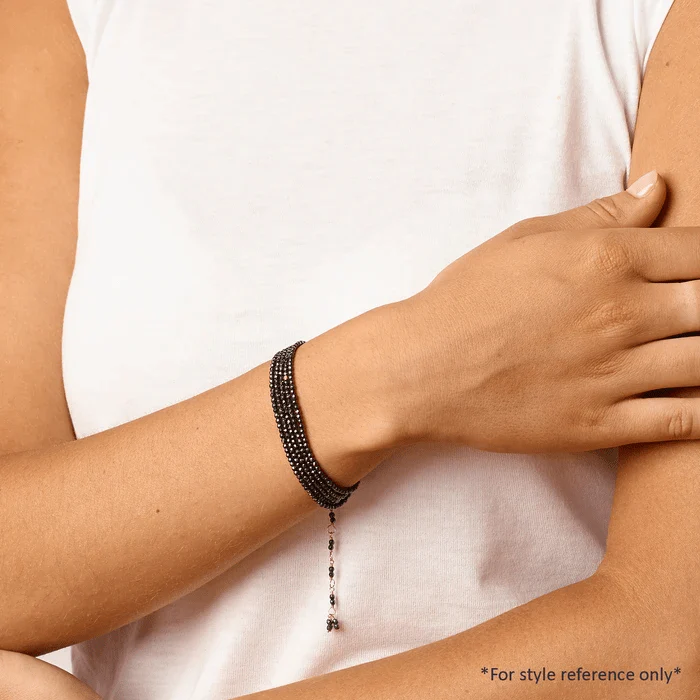 18K Yellow Gold Hematite Wrap Bracelet - Image 2