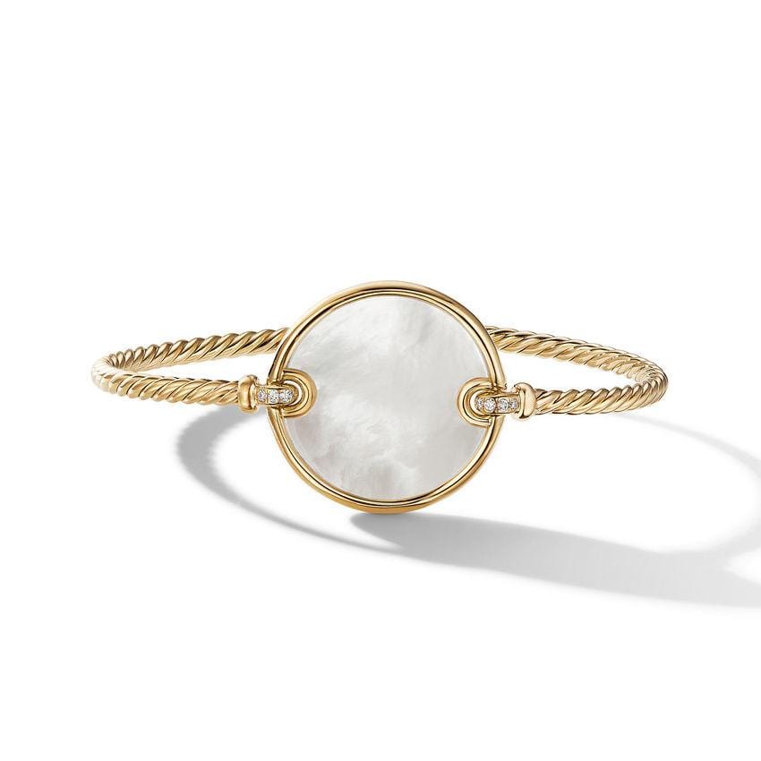 DY Elements Bracelet in 18K Yellow Gold with Mother of Pearl and Pavé Diamonds - Image 3
